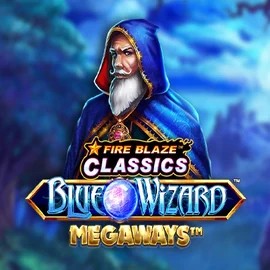 Fire Blaze Blue Wizard Megaways by Rarestone Gaming, showcased at cazeuscasino-nl.com – game logo