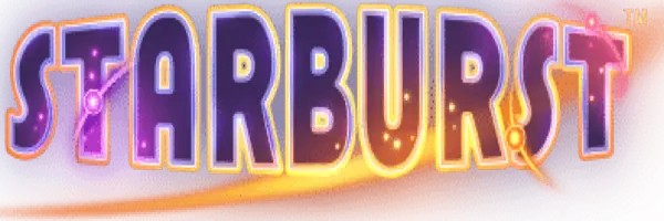 Slots logo of Starburst from NetEnt at Cazeus Casino
